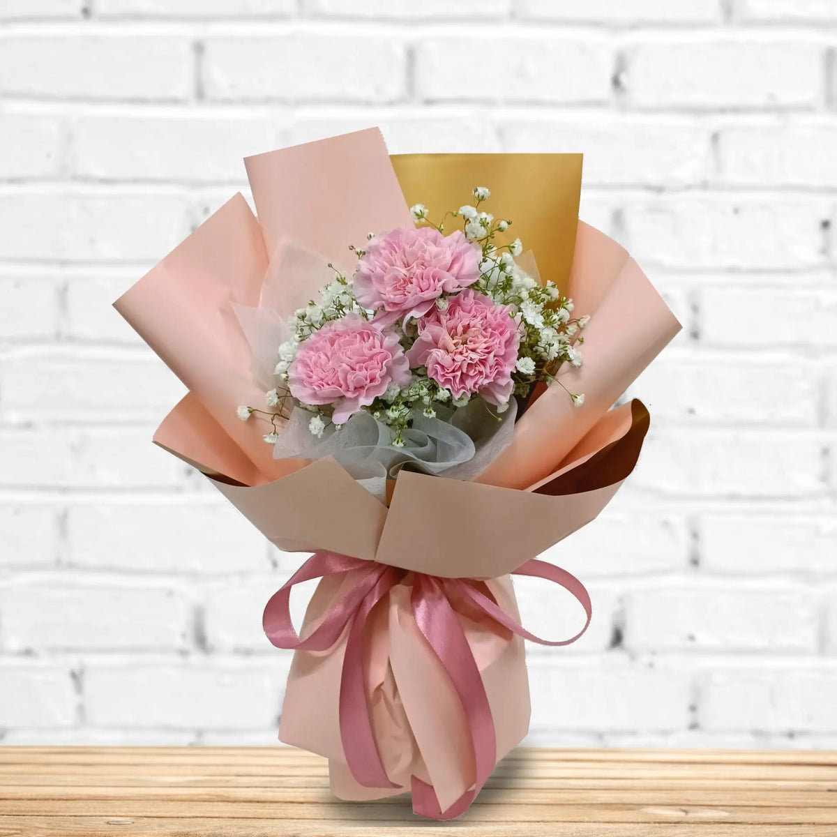 Pink carnation bouquet, best value flowers in Dubai