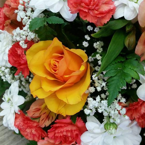 Posy Flower Arrangement Orange and White