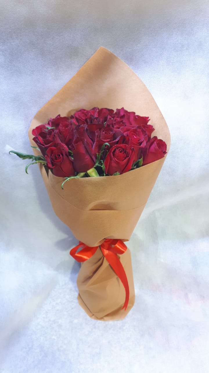 21 Red Rose Hand Tied