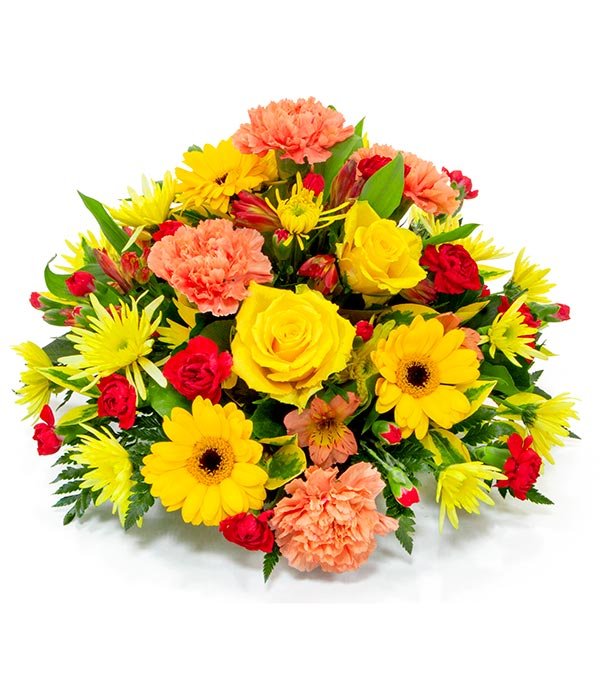 Posy Flower Arrangement, Red, Yellow, Orange