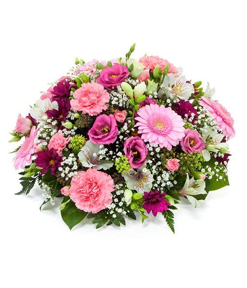 Soft pink posy flower arrangement for a new baby in Dubai