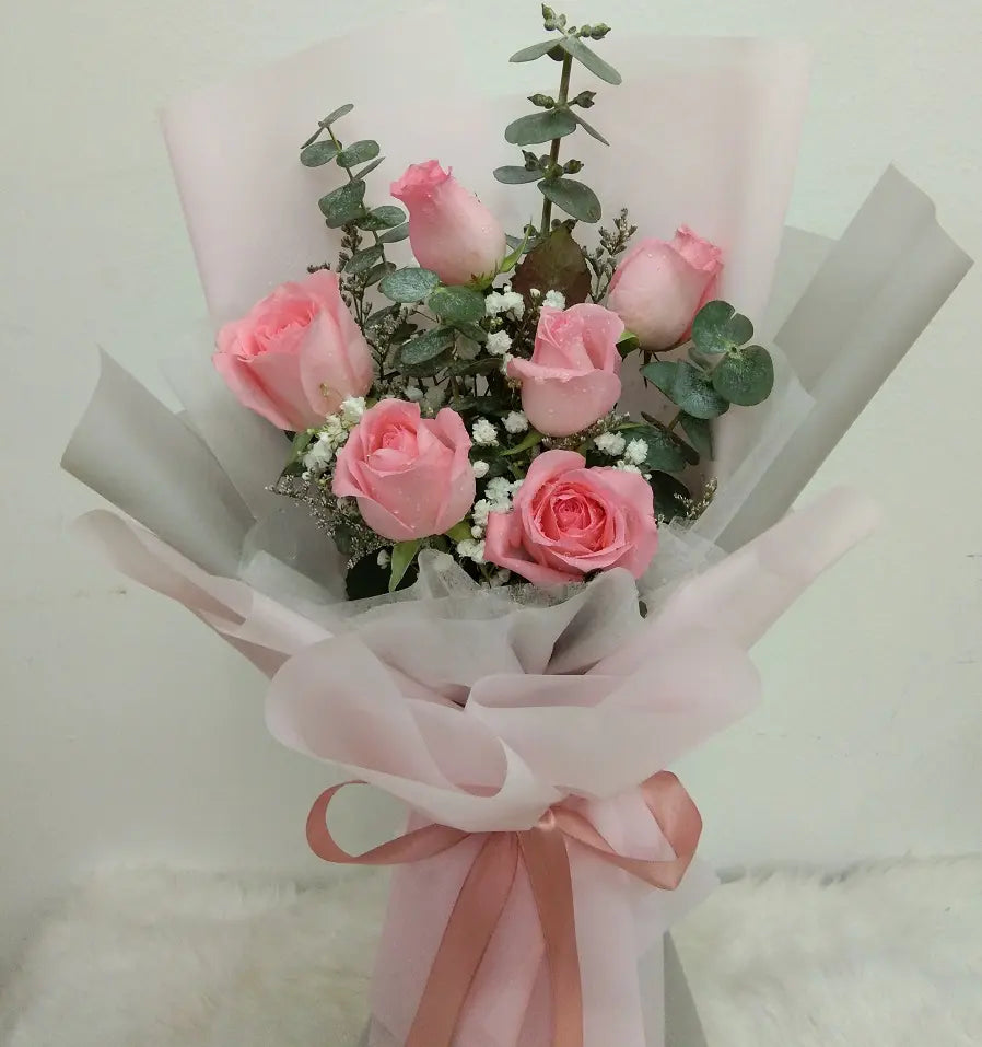 6 Pink Rose Bouquet