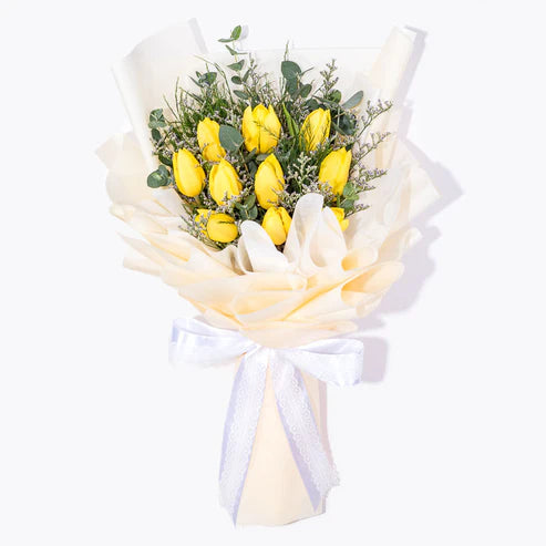 10 Yellow Tulip Bouquet