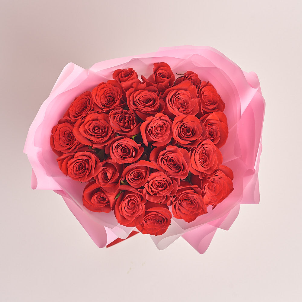 31 Red Rose Bouquet Pink Wrapping