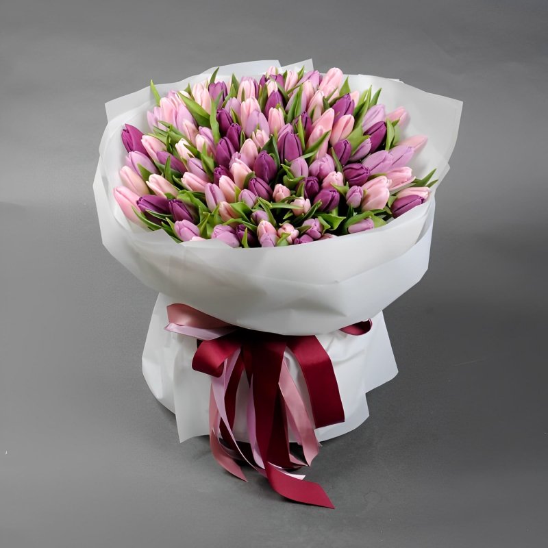 101 Pink and Purple Tulips