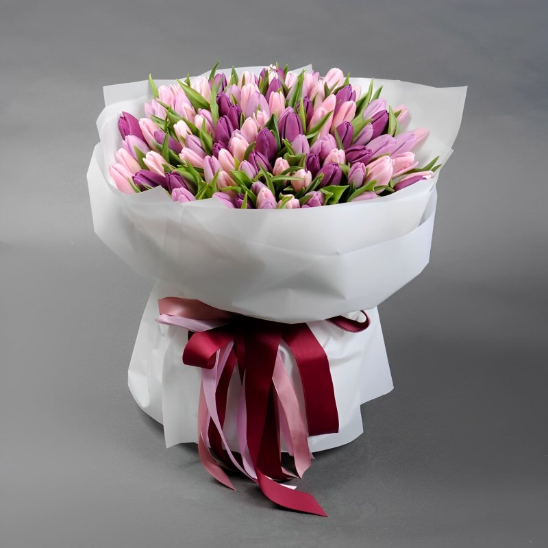 101 Pink and Purple Tulips