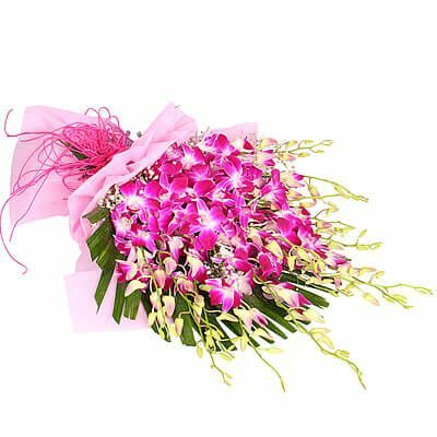 10 Purple Orchid Bouquet