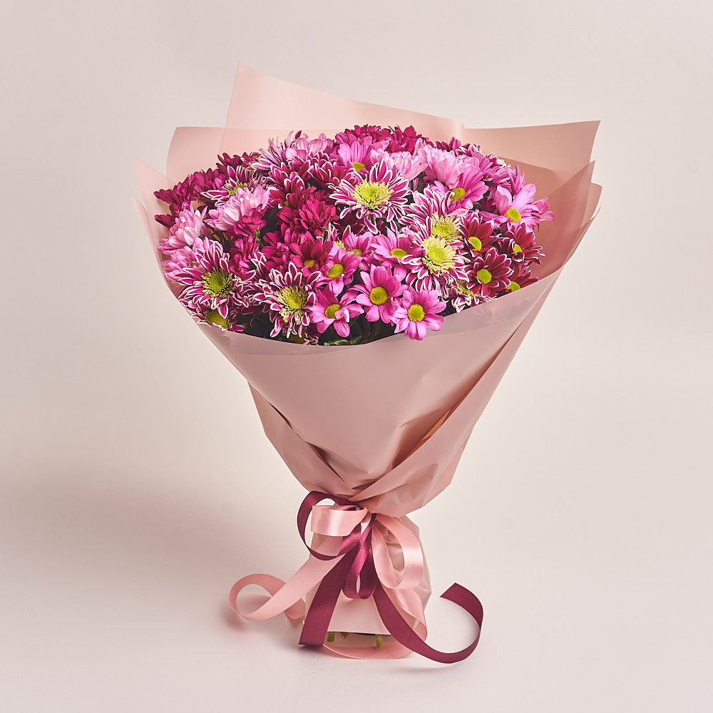 12 Pink Chrysanthemum Bouquet