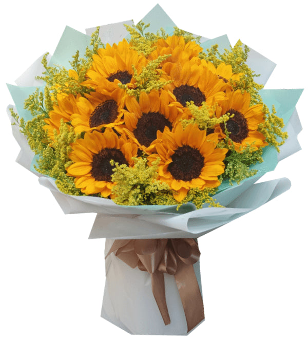 12 Sunflower Bouquet With Solidago