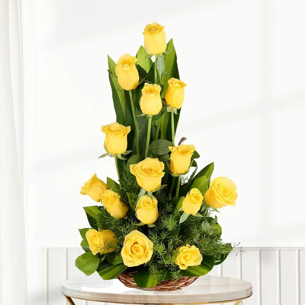 Basket Arrangement Yellow rose