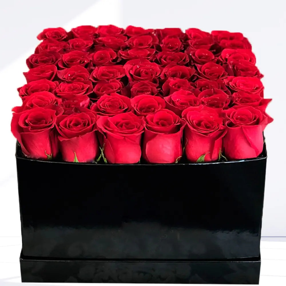 Square Box Arrangement Red Roses