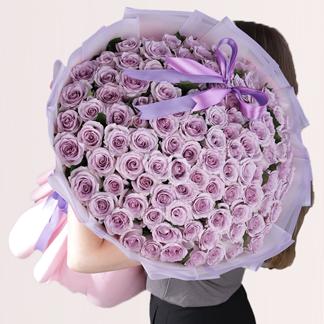 101 Purple Rose Bouquet