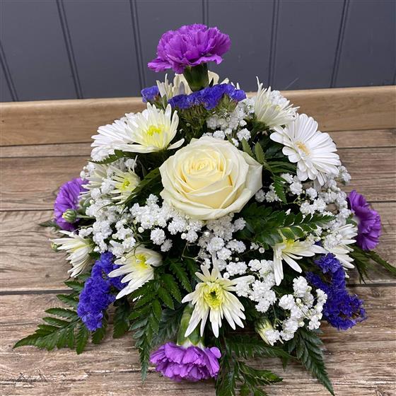 Posy Flower Arrangement Purple, Blue and White