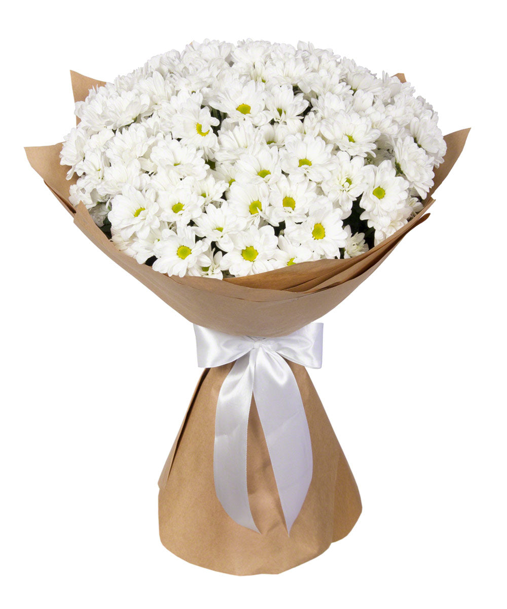 20 White Chrysanthemum Bouquet