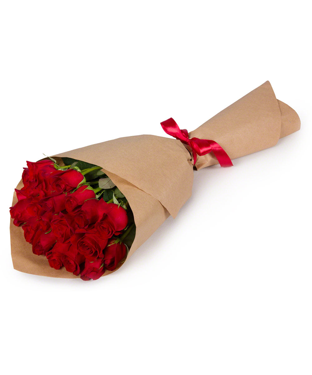 21 Red Rose Hand Tied