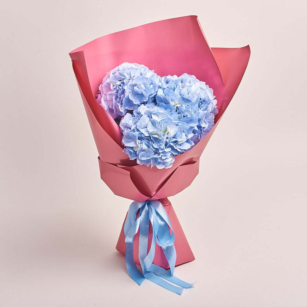 3 Blue Hydrangea Bouquet