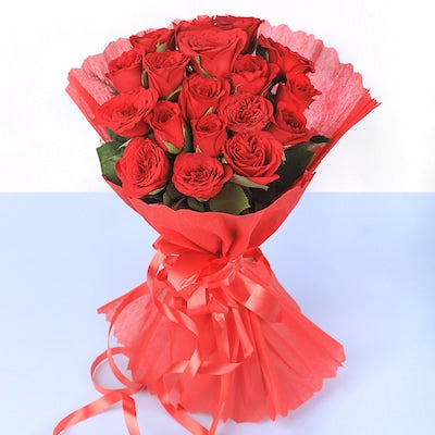 24 Red Rose With Wrapping