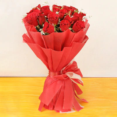 24 Red Rose With Wrapping