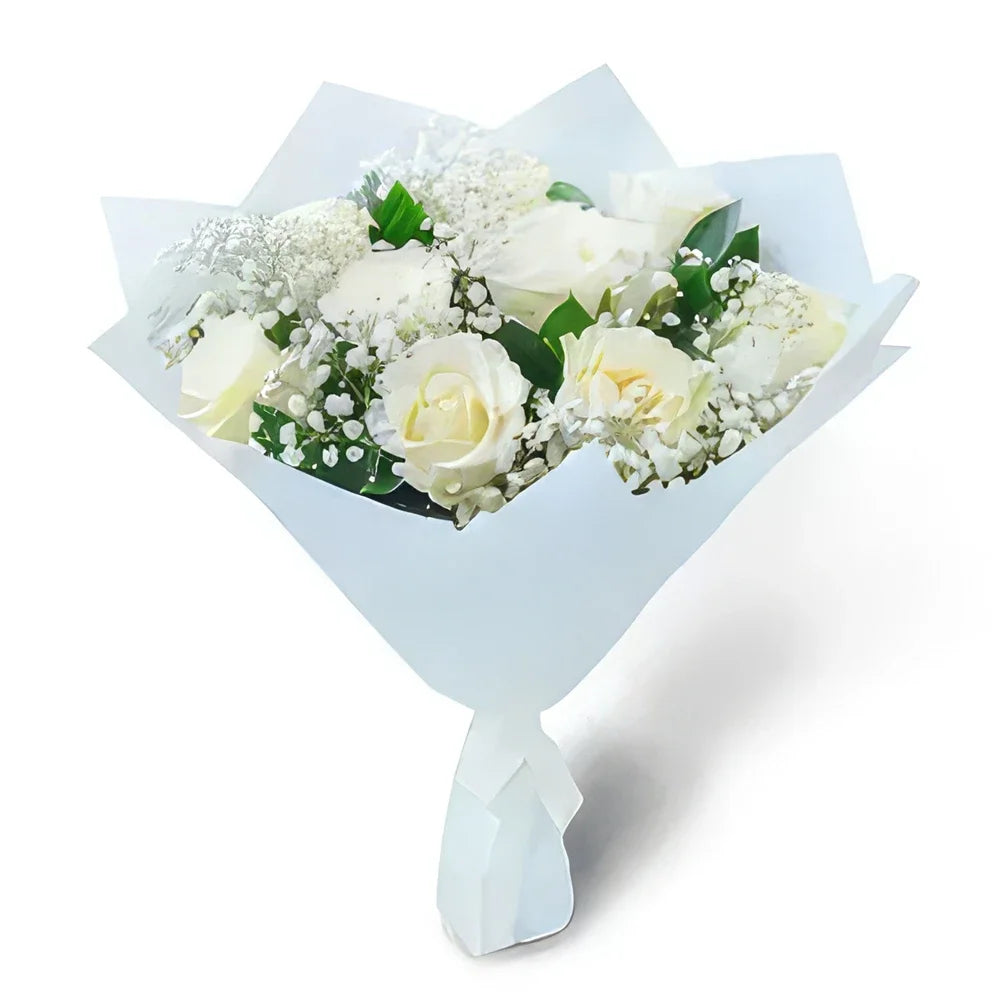 10 White Rose Bouquet