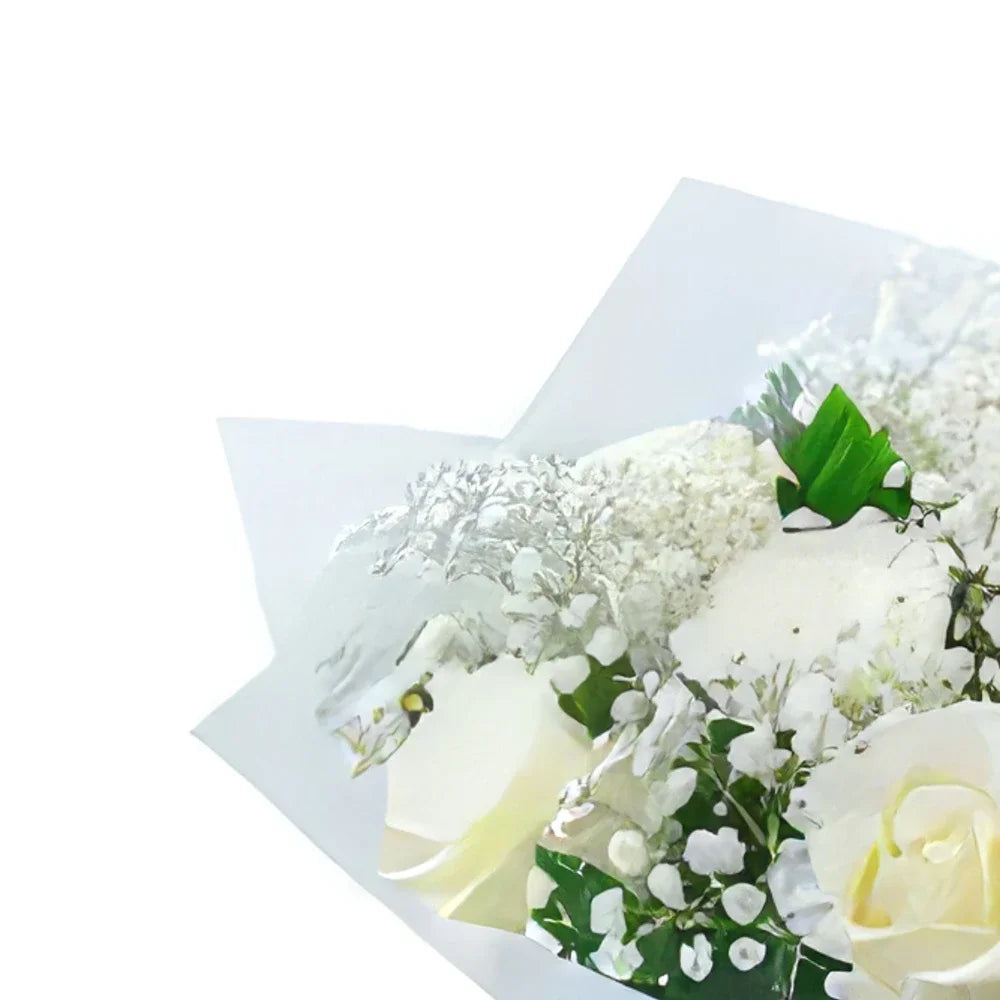 10 White Rose Bouquet