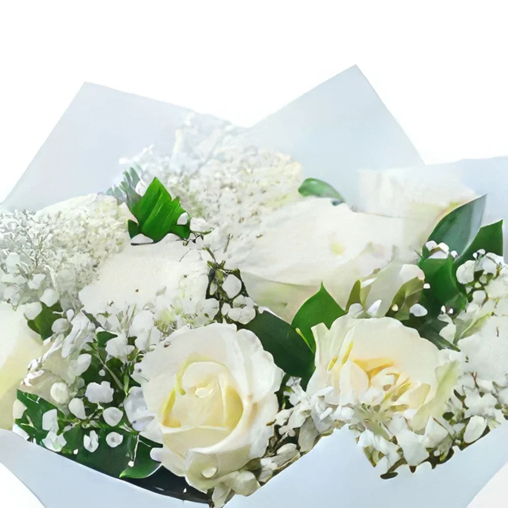 10 White Rose Bouquet