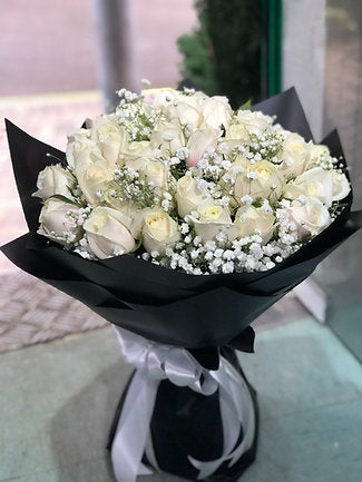 51 White Rose Bouquet