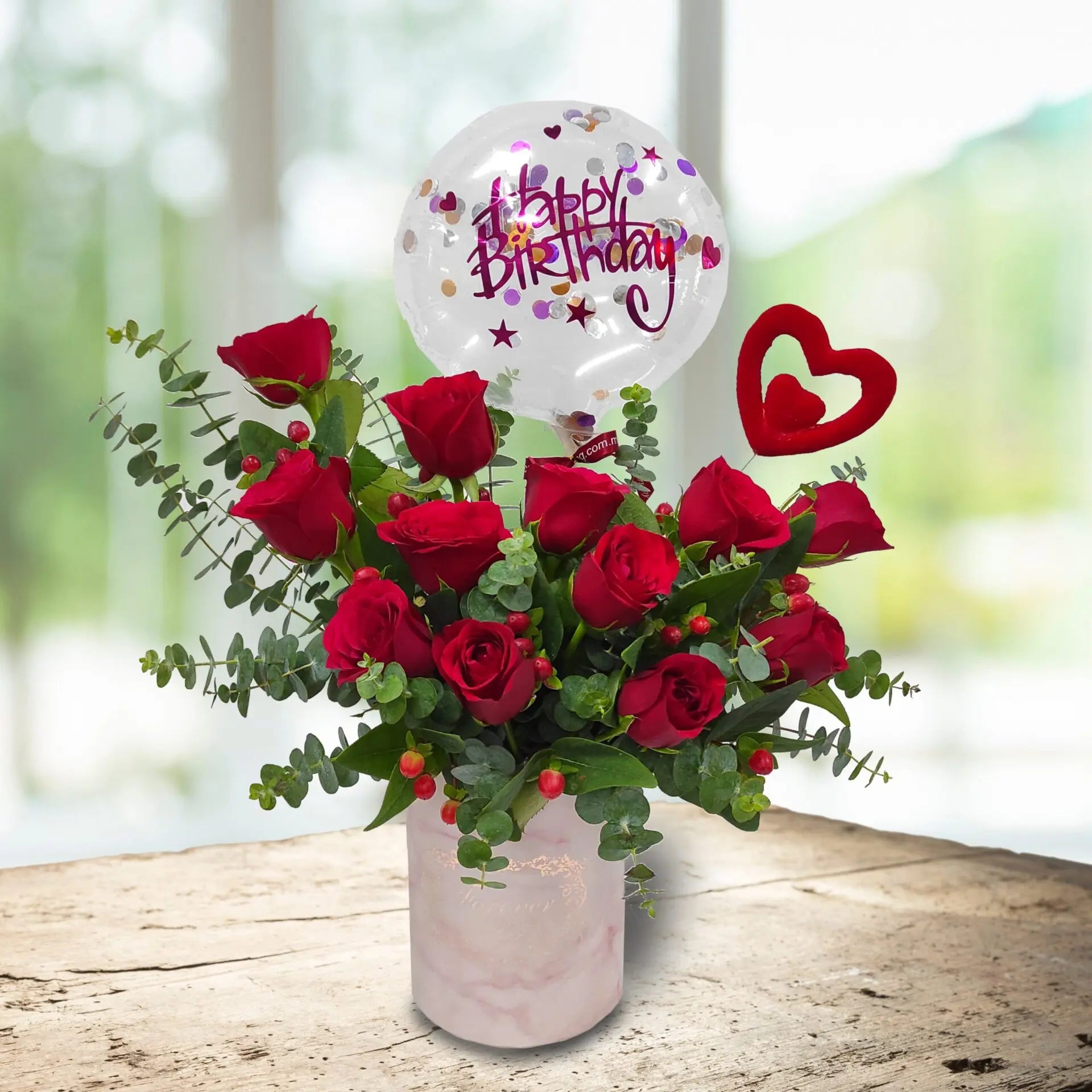 Birthday Red Rose Arrangement