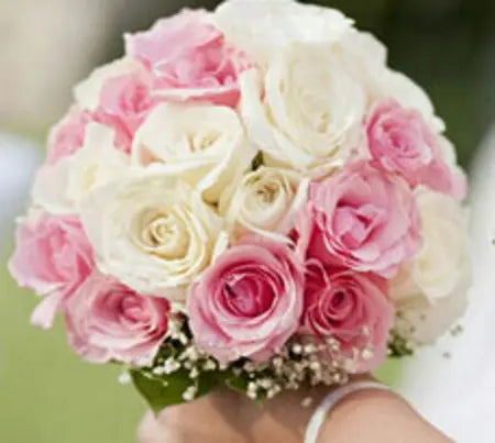 Pink and White Rose Bridal Bouquet