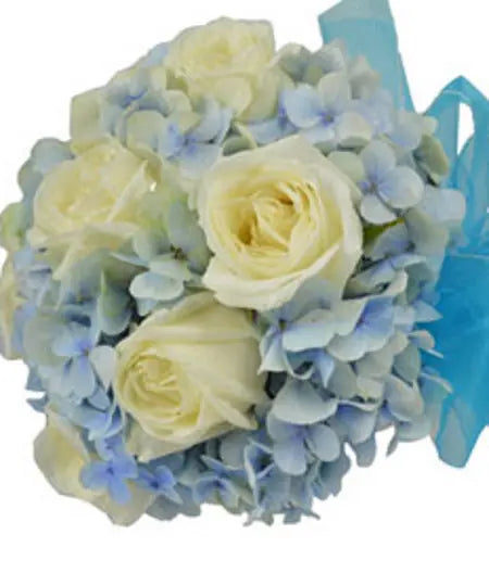 Blue and White Bridal Bouquet