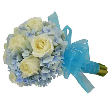 Blue and White Bridal Bouquet