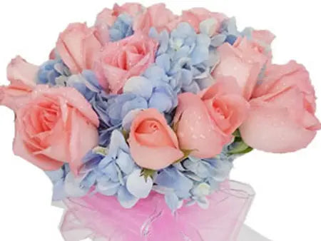 Pink and Blue Bridal Bouquet