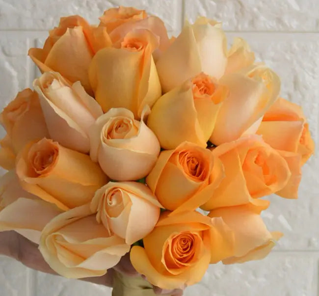 Peach Rose Bridal Bouquet