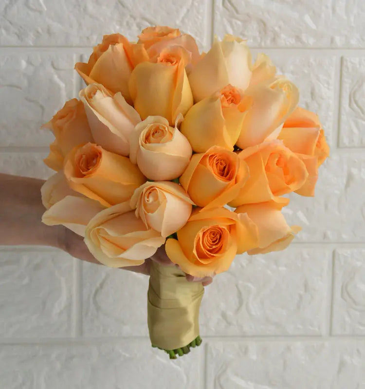 Peach Rose Bridal Bouquet