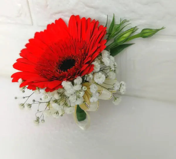 Red Gerbera (Daisy) Corsage