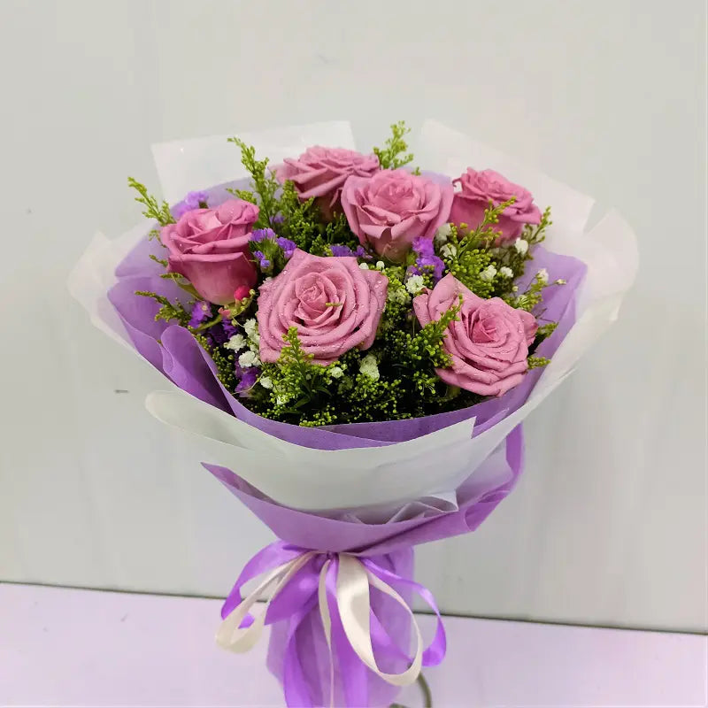 6 Purple Rose Bouquet