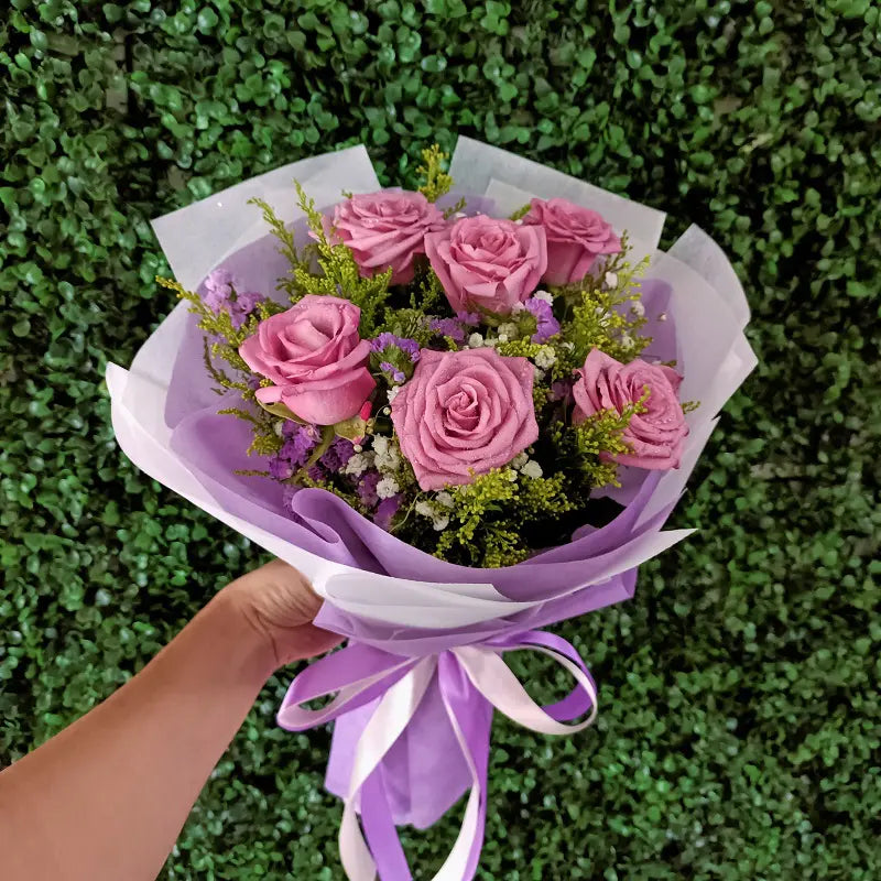 6 Purple Rose Bouquet