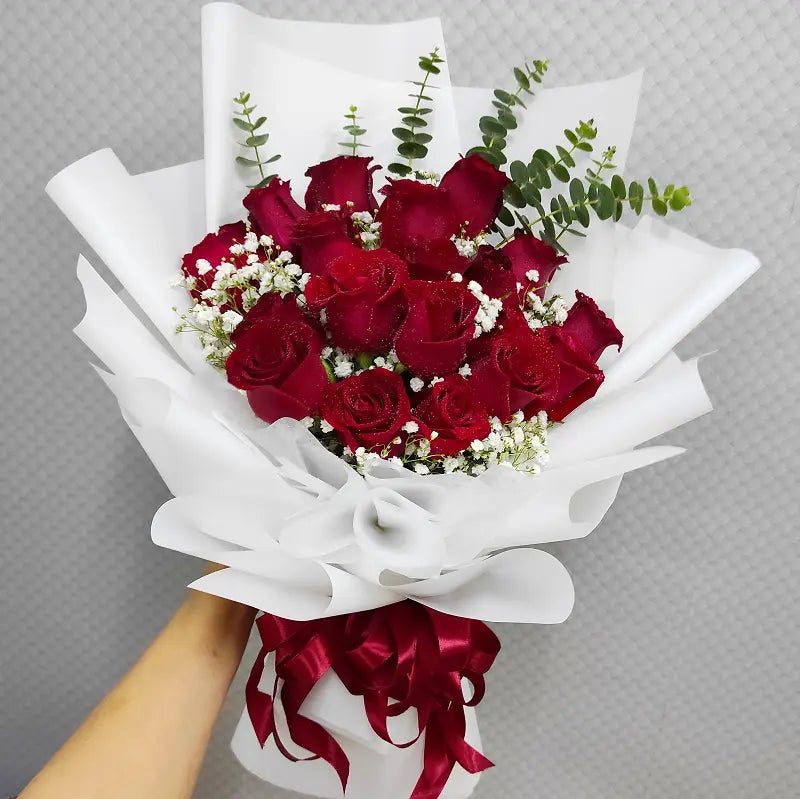 24 Modern Red Rose Bouquet