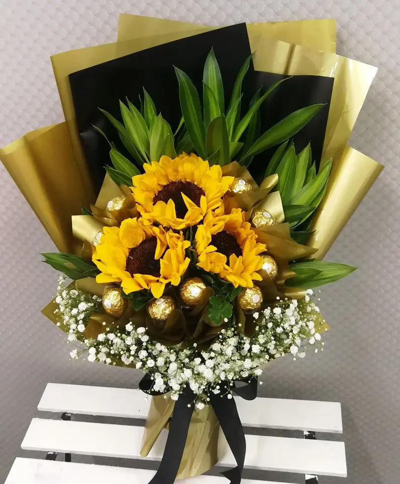 3 Sunflower With Ferrero Rocher