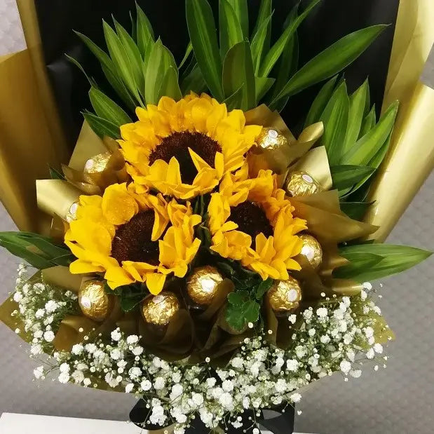 3 Sunflower With Ferrero Rocher