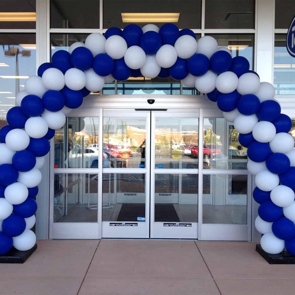 Blue and White Balloon Arch