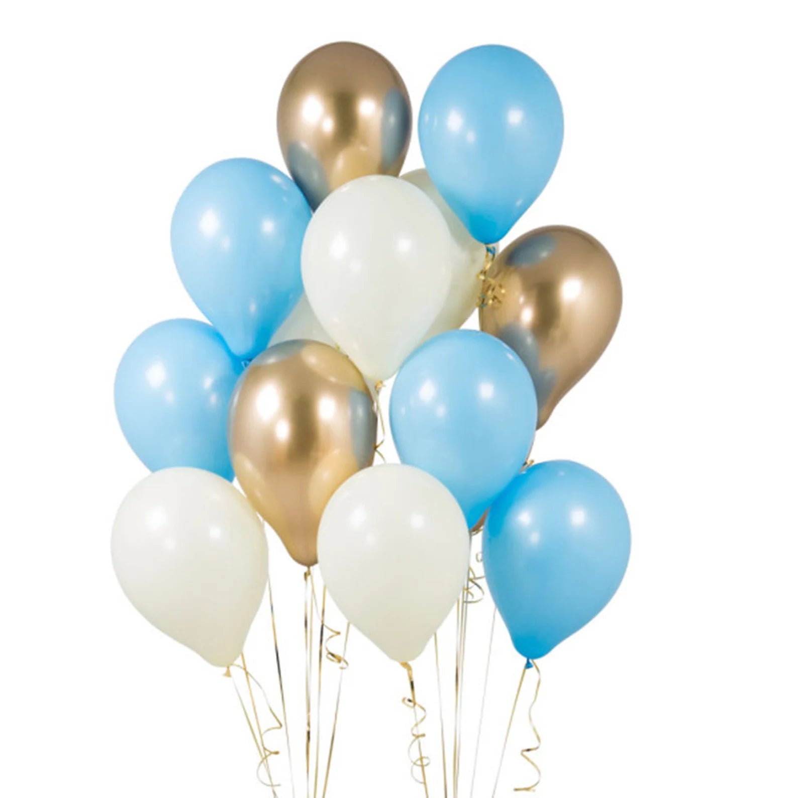 Blue, White and Gold Balloons