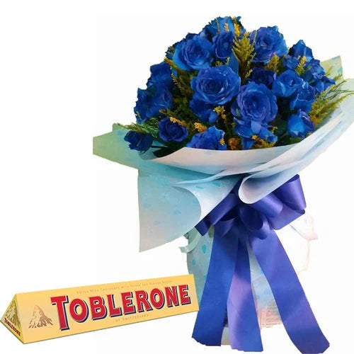 Blue Rose Combo With Toblerone