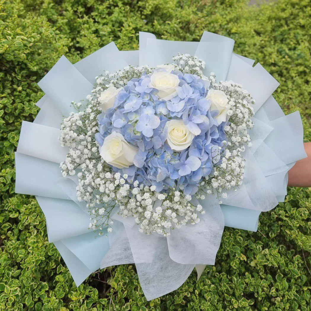 White and Blue Bouquet