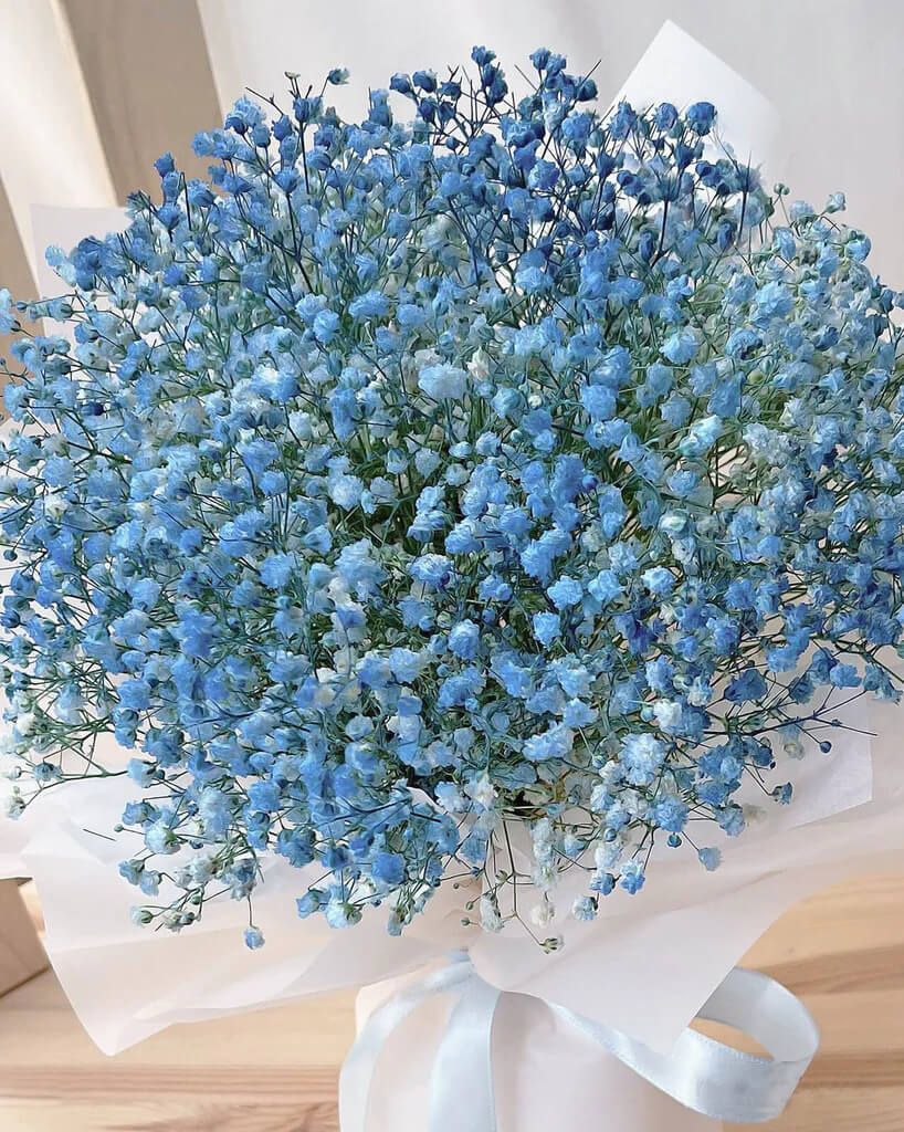 Blue Baby's Breath Round Bouquet