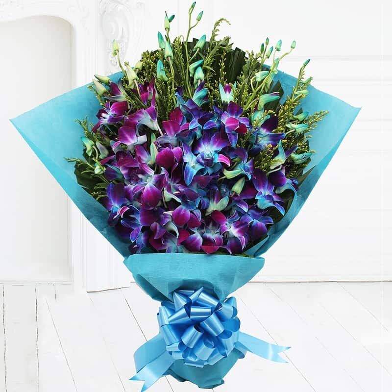 10 Blue Orchid Bouquet