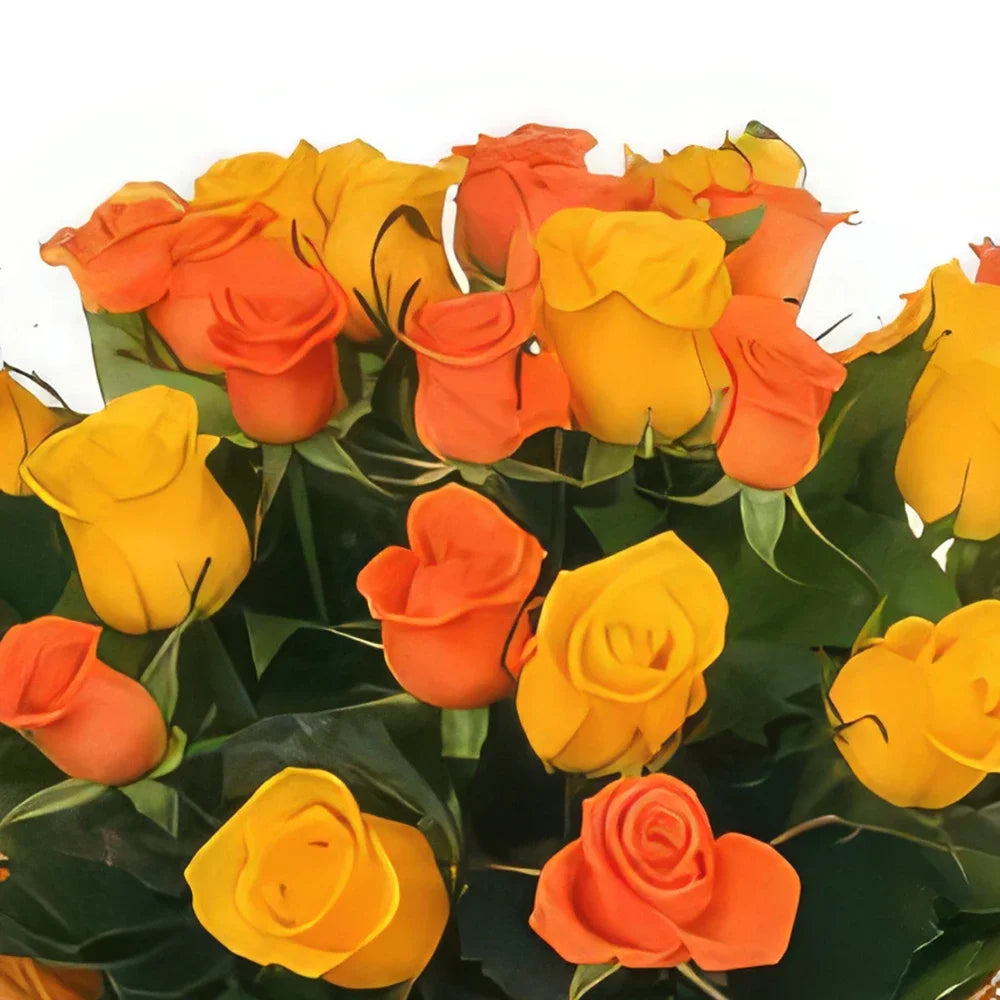 Yellow and Orange Rose Bouquet