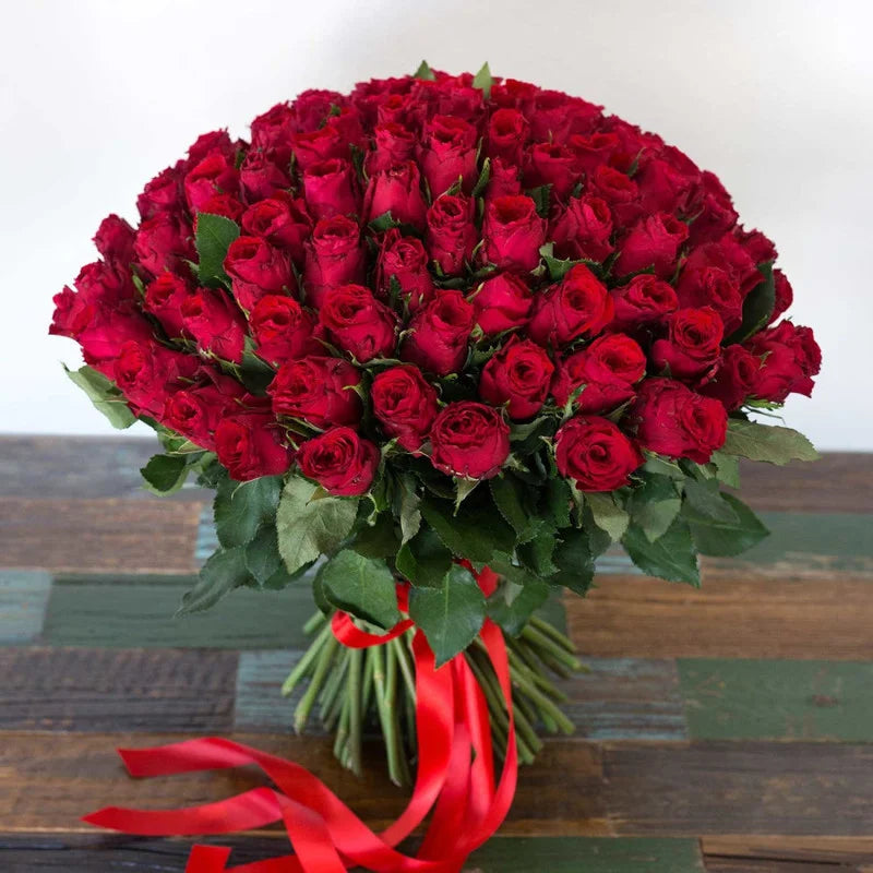 101 Red Rose Hand Tied Bouquet