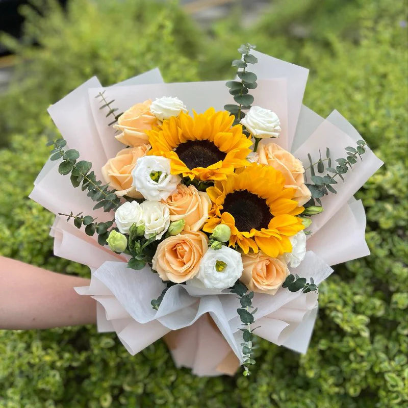 Sunflower and Rose Bouquet