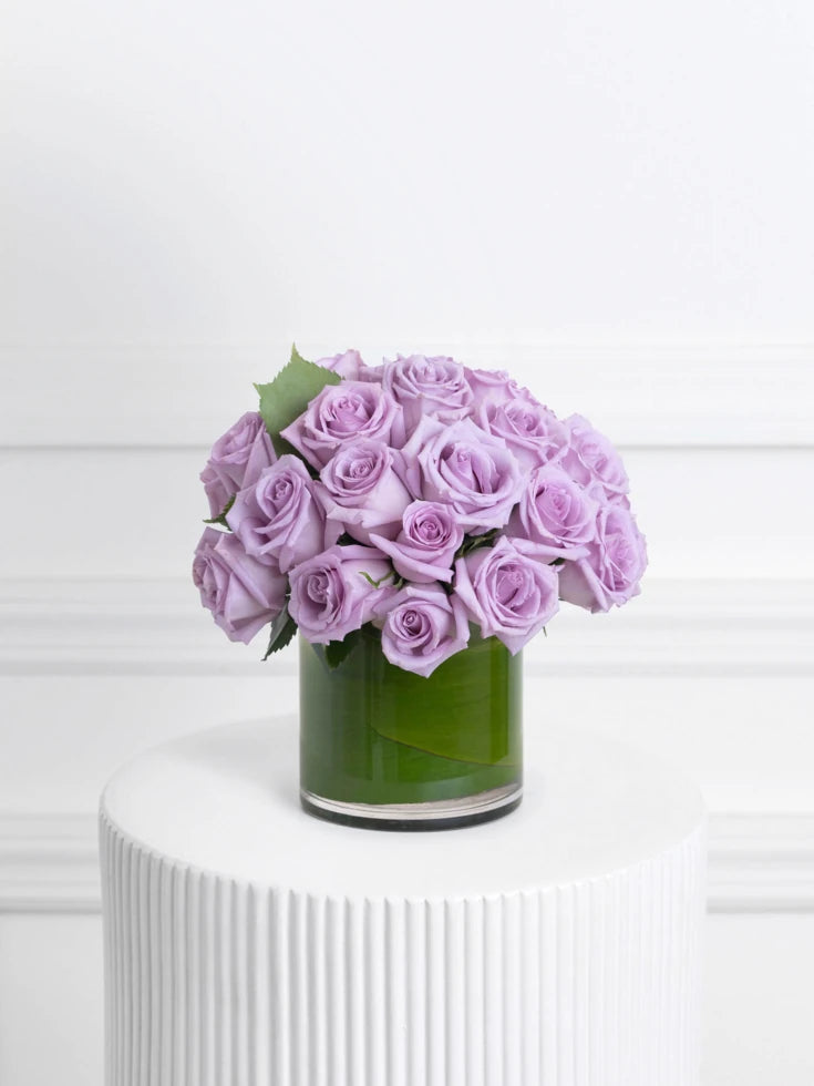 30 Purple Roses In Vase