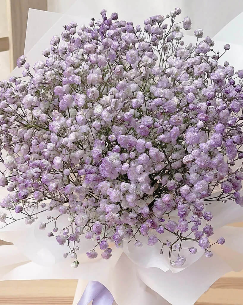 Classic Purple Baby's Breath Bouquet